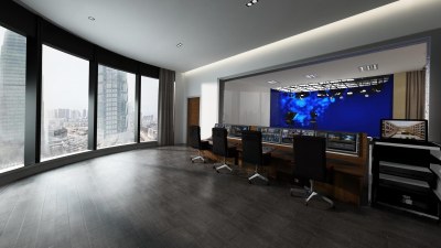 现代演播室导播间3D模型下载